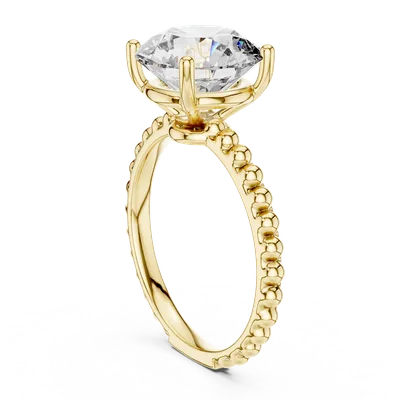 18K Gold Round Diamond Solitaire Ring – 2.8 ct (LR-0028)