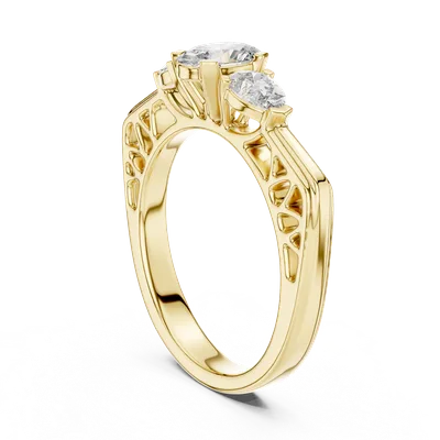 18K Gold Diamond Cluster Ring – 1 ct (LR-0031)