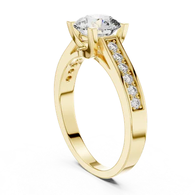 18K Gold Round Diamond Pavé Ring – 1.18 ct (LR-0035)
