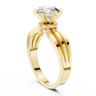 18K Gold Round Diamond Solitaire Ring – 1 ct (LR-0036)