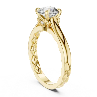 18K Gold Round Diamond Cluster Ring – 1.016 ct (LR-0044)