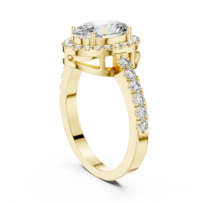 18K Gold Oval Diamond Pavé Ring – 1.528 ct (LR-0050)