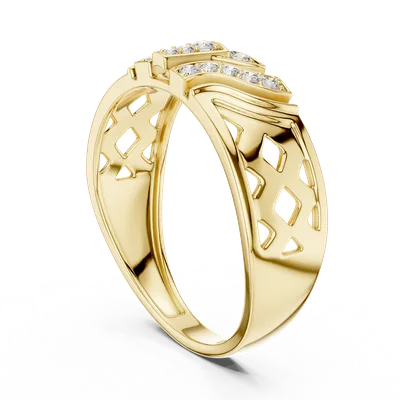 18K Gold Round Diamond Pavé Ring – 0.167 ct (LR-01-32-)