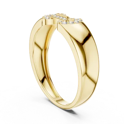 18K Gold Round Diamond Pavé Ring – 0.136 ct (LR-01-33-)