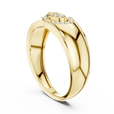 18K Gold Round Diamond Pavé Ring – 0.224 ct (LR-01-34-)