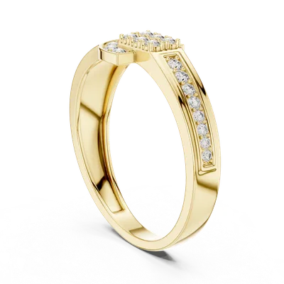 18K Gold Round Diamond Pavé Ring – 0.254 ct (LR-01-39-)