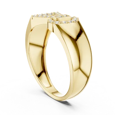 18K Gold Round Diamond Pavé Ring – 0.254 ct (LR-01-40-)