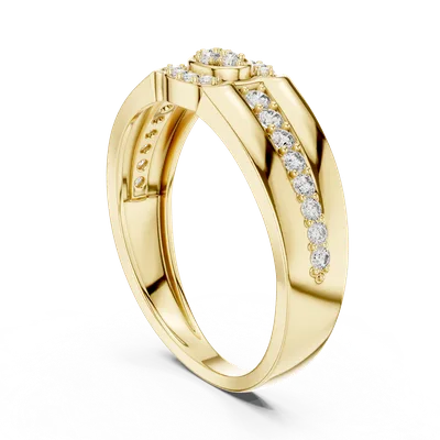 18K Gold Round Diamond Pavé Ring – 0.342 ct (LR-01-41-)