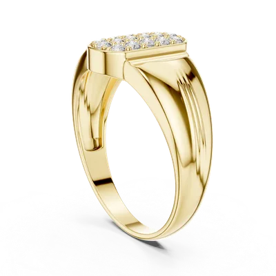 18K Gold Round Diamond Pavé Ring – 0.3 ct (LR-01-43-)