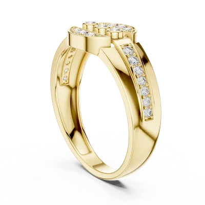 18K Gold Round Diamond Pavé Ring – 0.322 ct (LR-01-45-)