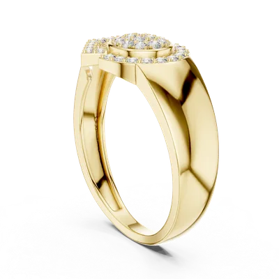 18K Gold Round Diamond Pavé Ring – 0.336 ct (LR-01-46-)
