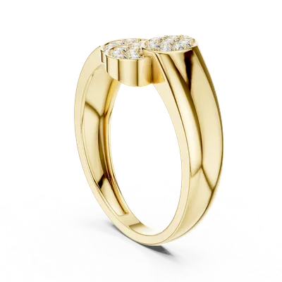 18K Gold Round Diamond Pavé Ring – 0.341 ct (LR-01-47-)