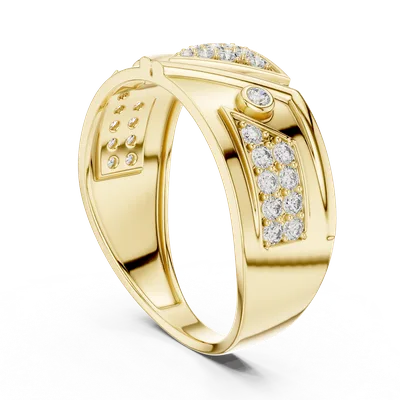 18K Gold Round Diamond Pavé Ring – 0.401 ct (LR-01-50-)