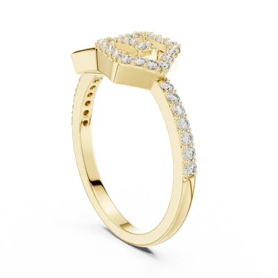 18K Gold Round Diamond Pavé Ring – 0.261 ct (LR-01-55-)