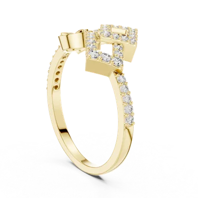 18K Gold Round Diamond Pavé Ring – 0.327 ct (LR-01-58-)