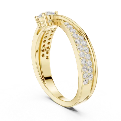18K Gold Round Diamond Pavé Ring – 0.672 ct (SBWR-1-)