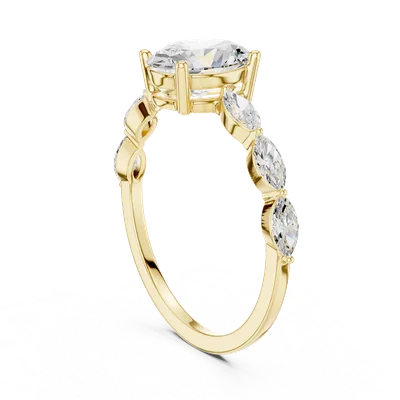 18K Gold Oval Diamond Cluster Ring – 1.39 ct (SBWR-11-)