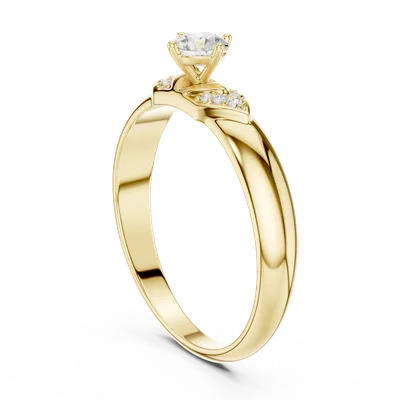 18K Gold Round Diamond Pavé Ring – 0.338 ct (SBWR-12-)