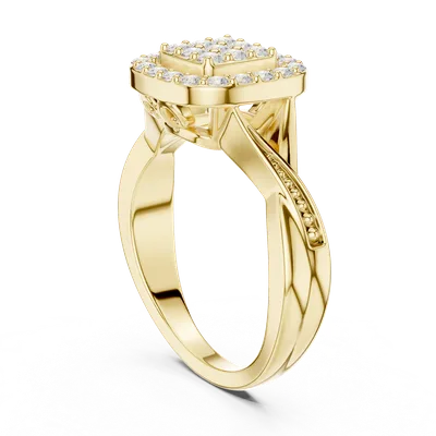 18K Gold Round Diamond Pavé Ring – 0.495 ct (SBWR-13-)