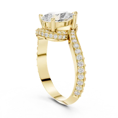 18K Gold Pear Diamond Pavé Ring – 2.196 ct (SBWR-15-)