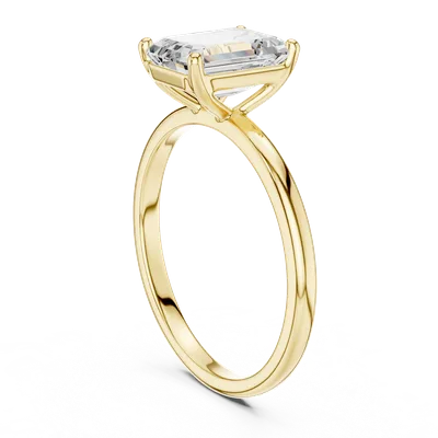 18K Gold Emerald Diamond Solitaire Ring – 2 ct (SBWR-20-)