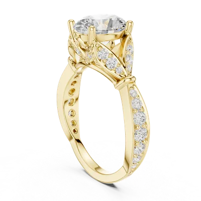 18K Gold Oval Diamond Pavé Ring – 2.58 ct (SBWR-23-)
