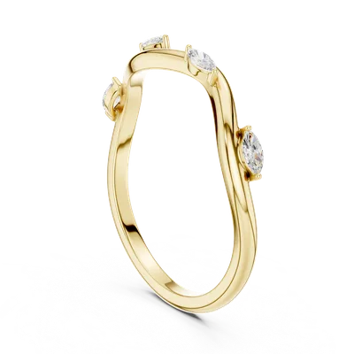 18K Gold Marquise Diamond Cluster Ring – 0.1 ct (SBWR-3-)