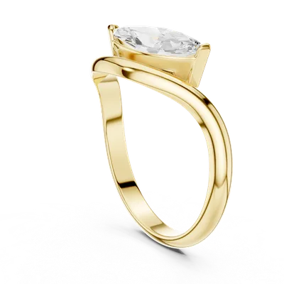 18K Gold Marquise Diamond Solitaire Ring – 0.87 ct (SBWR-30-)