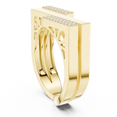 18K Gold Round Diamond Pavé Ring – 0.18 ct (SBWR-32-)