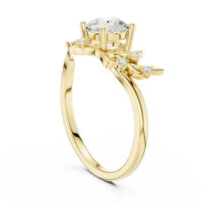 18K Gold Round Diamond Cluster Ring – 0.92 ct (SBWR-33-)