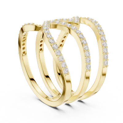 18K Gold Round Diamond Pavé Ring – 0.696 ct (SBWR-34-)
