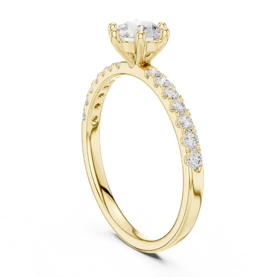 18K Gold Round Diamond Pavé Ring – 0.896 ct (SBWR-36-)