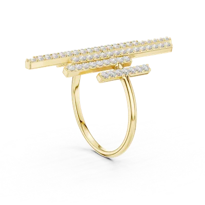 18K Gold Round Diamond Pavé Ring – 0.83 ct (SBWR-38-)