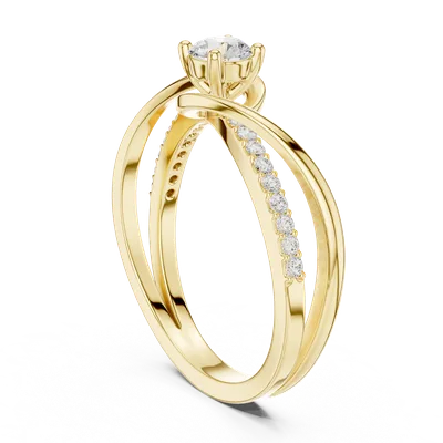 18K Gold Round Diamond Pavé Ring – 0.46 ct (SBWR-39-)