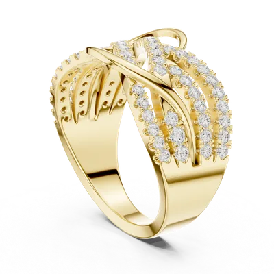 18K Gold Round Diamond Pavé Ring – 0.693 ct (SBWR-42-)