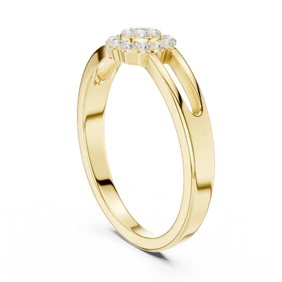 18K Gold Round Diamond Pavé Ring – 0.186 ct (SBWR-43-)