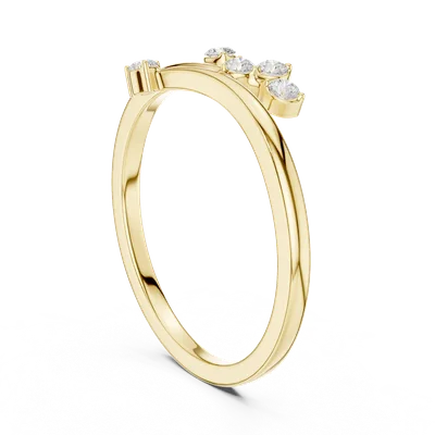 18K Gold Round Diamond Cluster Ring – 0.125 ct (SBWR-45-)