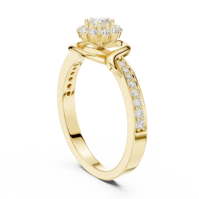 18K Gold Round Diamond Pavé Ring – 0.441 ct (SBWR-46-)
