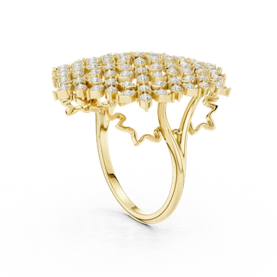 18K Gold Round Diamond Pavé Ring – 0.91 ct (SBWR-47-)