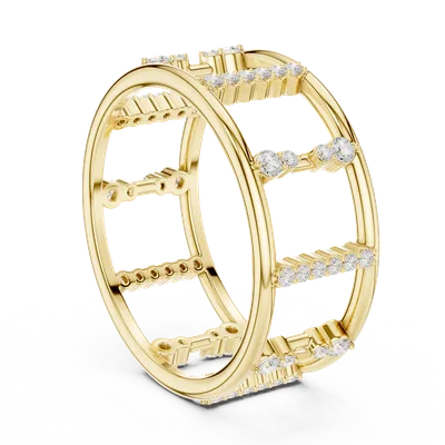 18K Gold Round Diamond Pavé Ring – 0.36 ct (SBWR-48-)