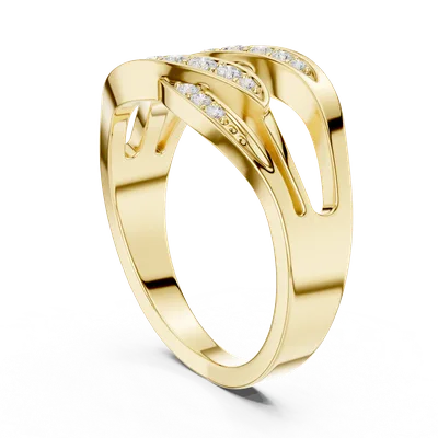 18K Gold Round Diamond Pavé Ring – 0.181 ct (SBWR-49-)