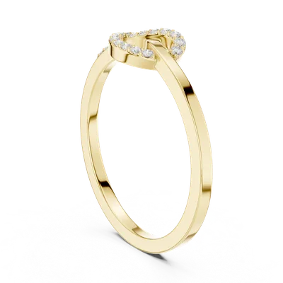 18K Gold Round Diamond Pavé Ring – 0.105 ct (SBWR-5-)