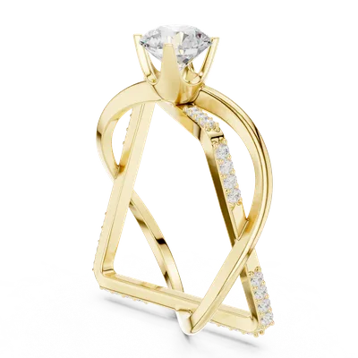 18K Gold Round Diamond Pavé Ring – 1.27 ct (SBWR-50-)