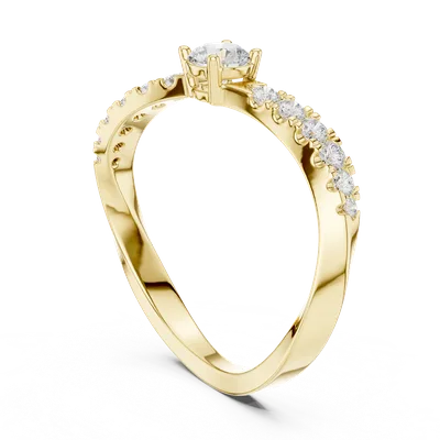 18K Gold Round Diamond Pavé Ring – 0.502 ct (SBWR-57-)