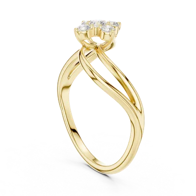 18K Gold Round Diamond Cluster Ring – 0.22 ct (SBWR-58-)