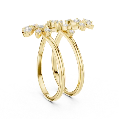 18K Gold Round Diamond Pavé Ring – 0.355 ct (SBWR-60-)