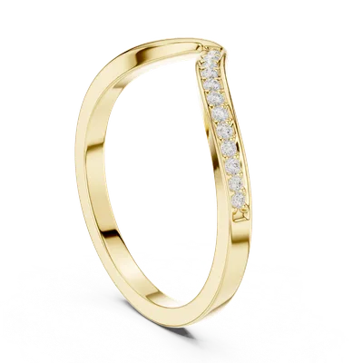18K Gold Round Diamond Pavé Ring – 0.068 ct (SBWR-61-)