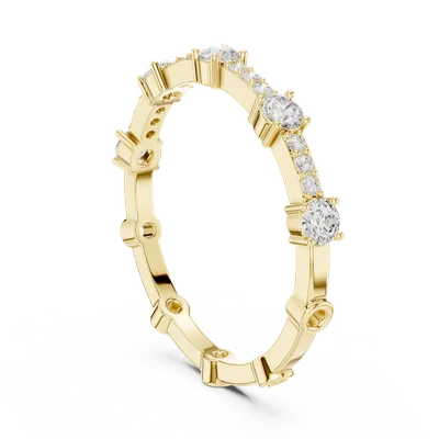 18K Gold Round Diamond Pavé Ring – 0.421 ct (SBWR-69-)