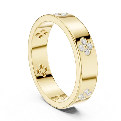 18K Gold Round Diamond Pavé Ring – 0.24 ct (SBWR-70-)