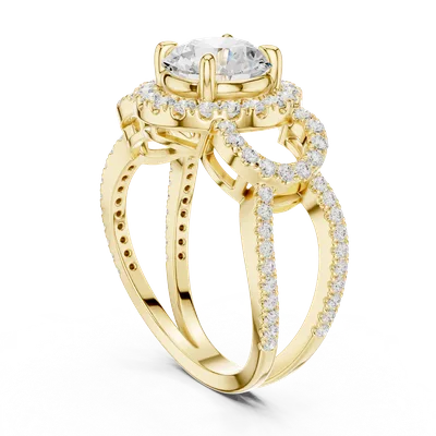 18K Gold Round Diamond Pavé Ring – 2.048 ct (SBWR-71-)